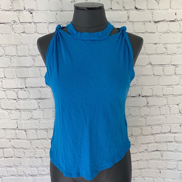 Free People Tops - SOLD | Free People Lapis Solid Side Knot Tie Tank